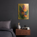 'Abstract Iris' By Momart Gold Metal Wall Art