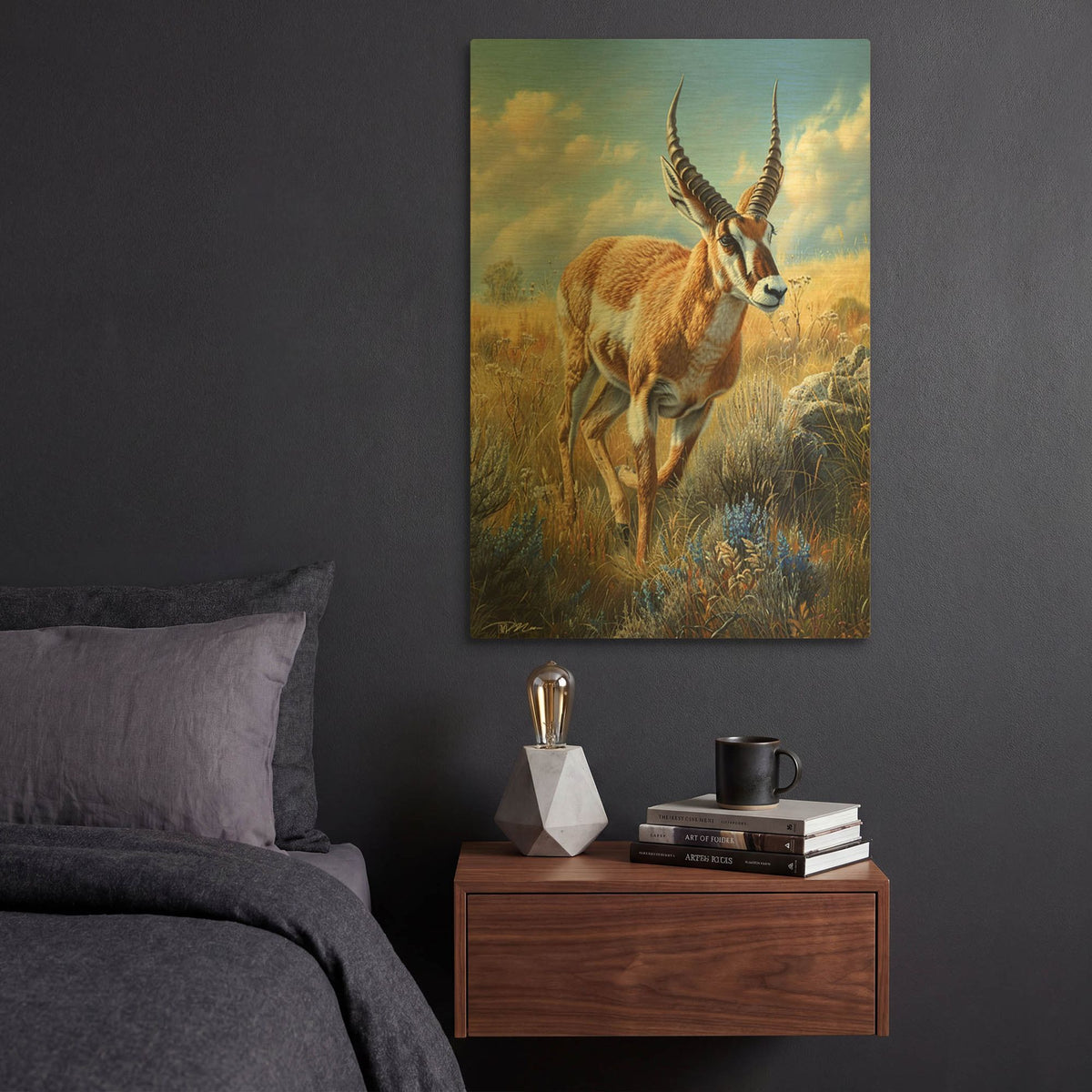 'Antelope' By Momart Gold Metal Wall Art