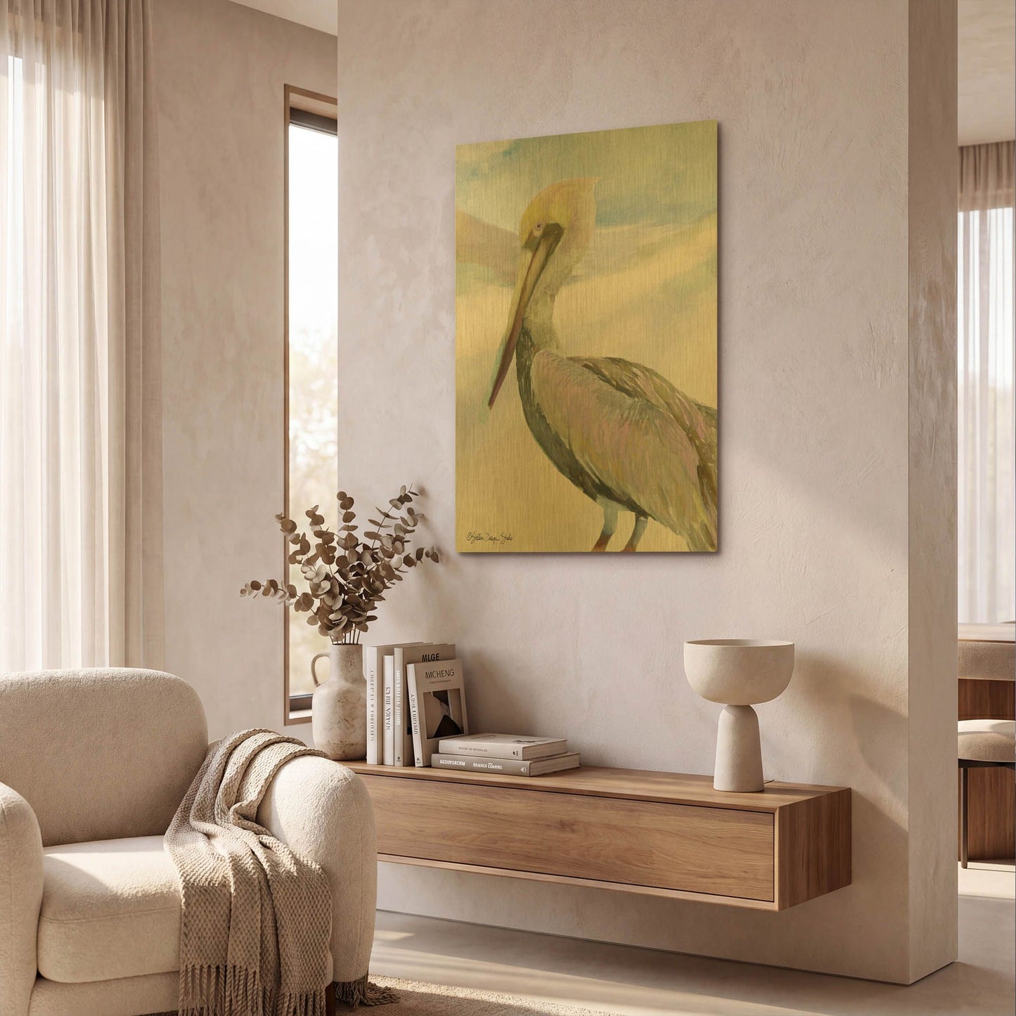 'Pelican 2' By Stellar Design Studio Gold Metal Wall Art