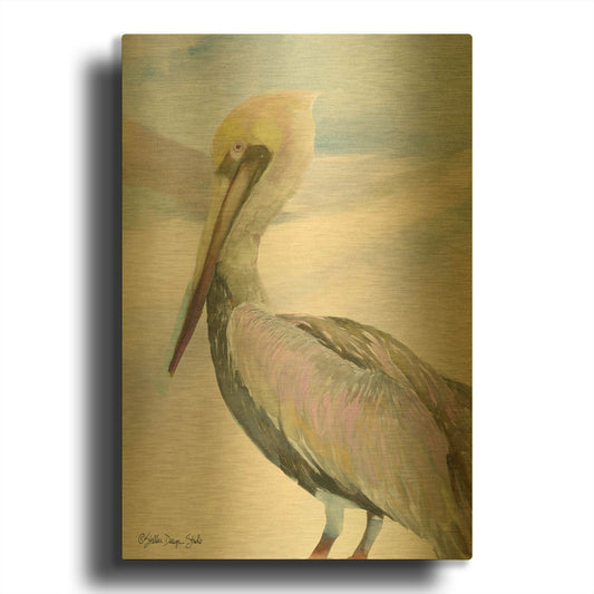 'Pelican 2' By Stellar Design Studio Gold Metal Wall Art