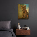 'Baby Leopard' By Momart Gold Metal Wall Art