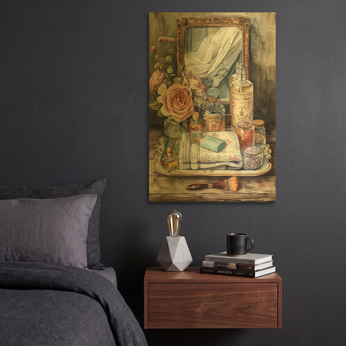 'Bath Salts' By Momart Gold Metal Wall Art