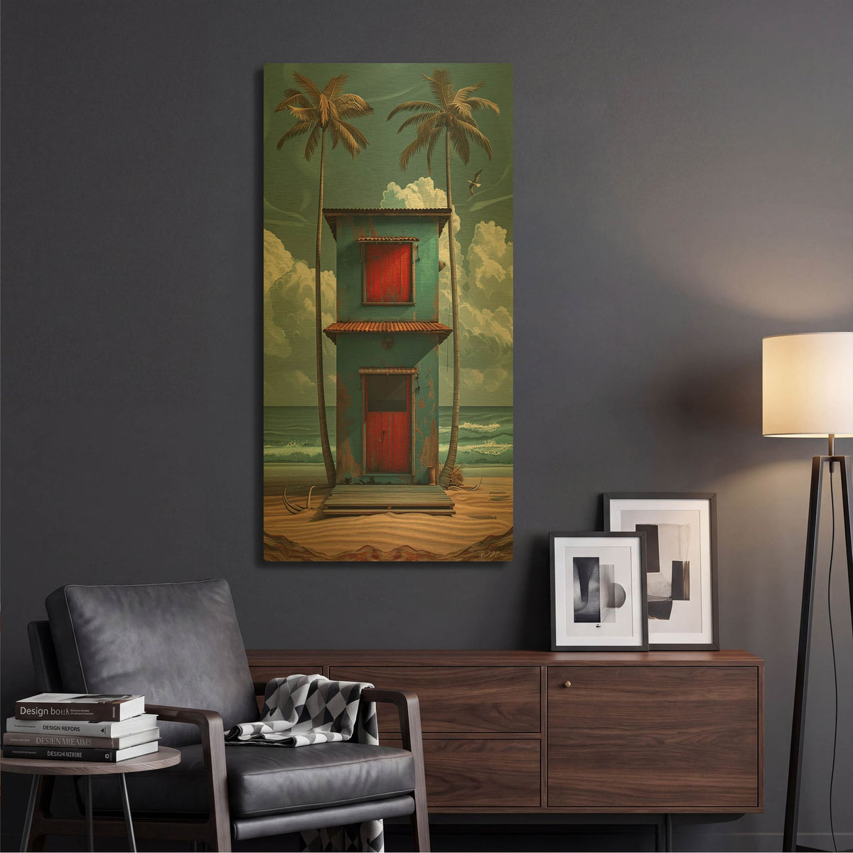 'Beach Retreat' By Momart Gold Metal Wall Art