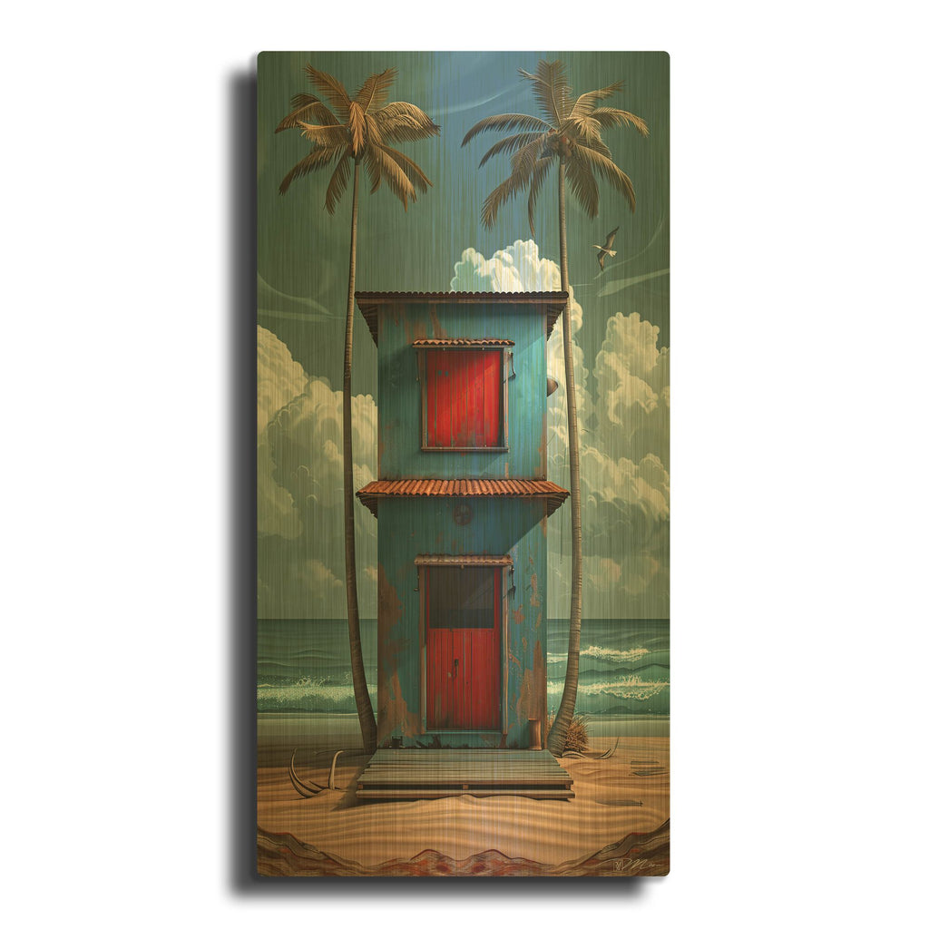 'Beach Retreat' By Momart Gold Metal Wall Art