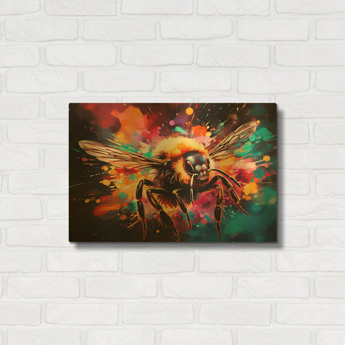 'Bee Painting' By Momart Gold Metal Wall Art