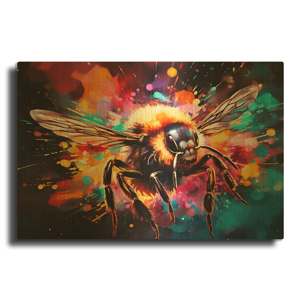 'Bee Painting' By Momart Gold Metal Wall Art