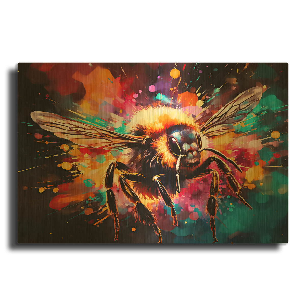 'Bee Painting' By Momart Gold Metal Wall Art