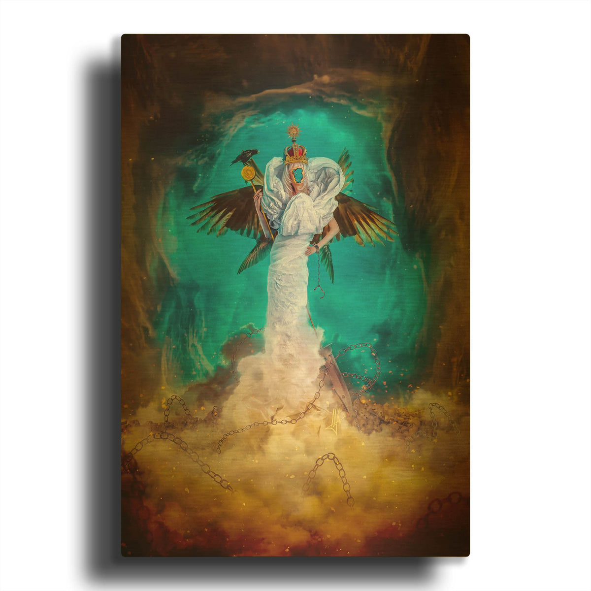 'Emperor of Nothing' By Mario Sanchez Nevado Gold Metal Wall Art