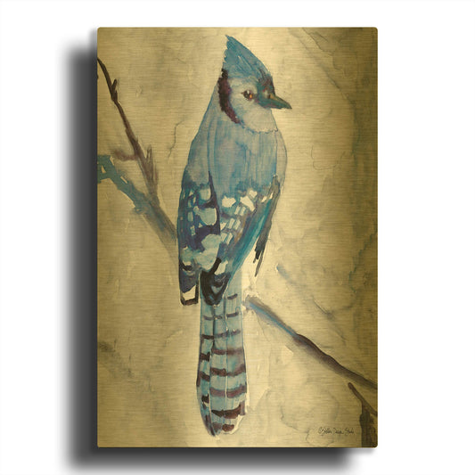 'Blue Jay 1' By Stellar Design Studio Gold Metal Wall Art