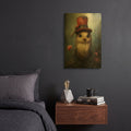 'Bird With The Red Cylinder' By Momart Gold Metal Wall Art