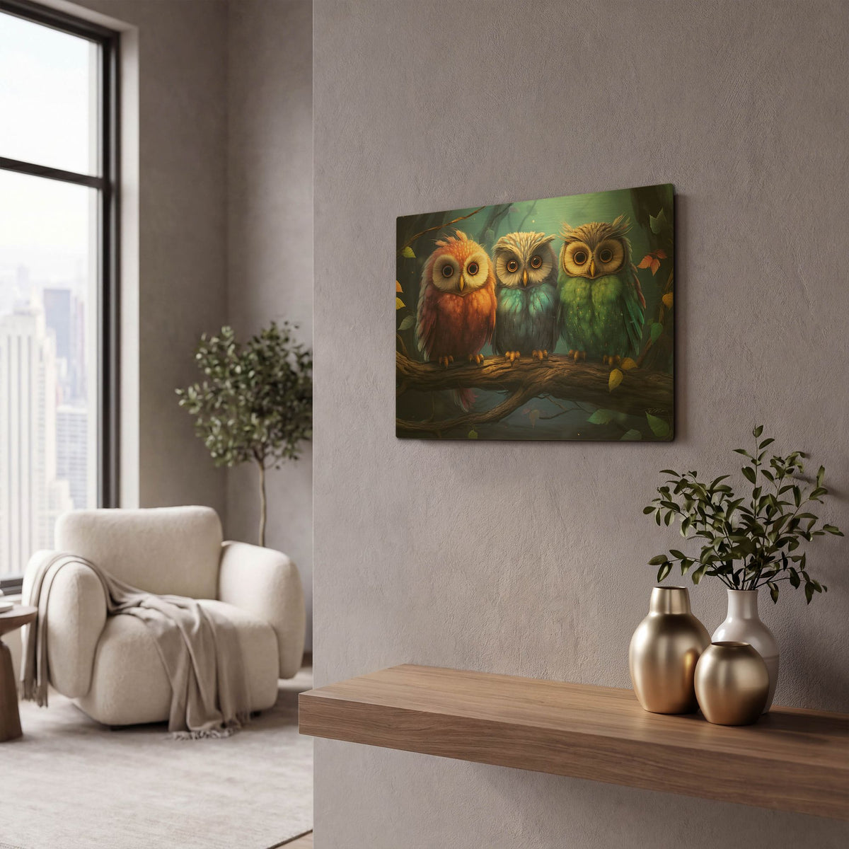 'Birds On Branches 9' By Momart Gold Metal Wall Art