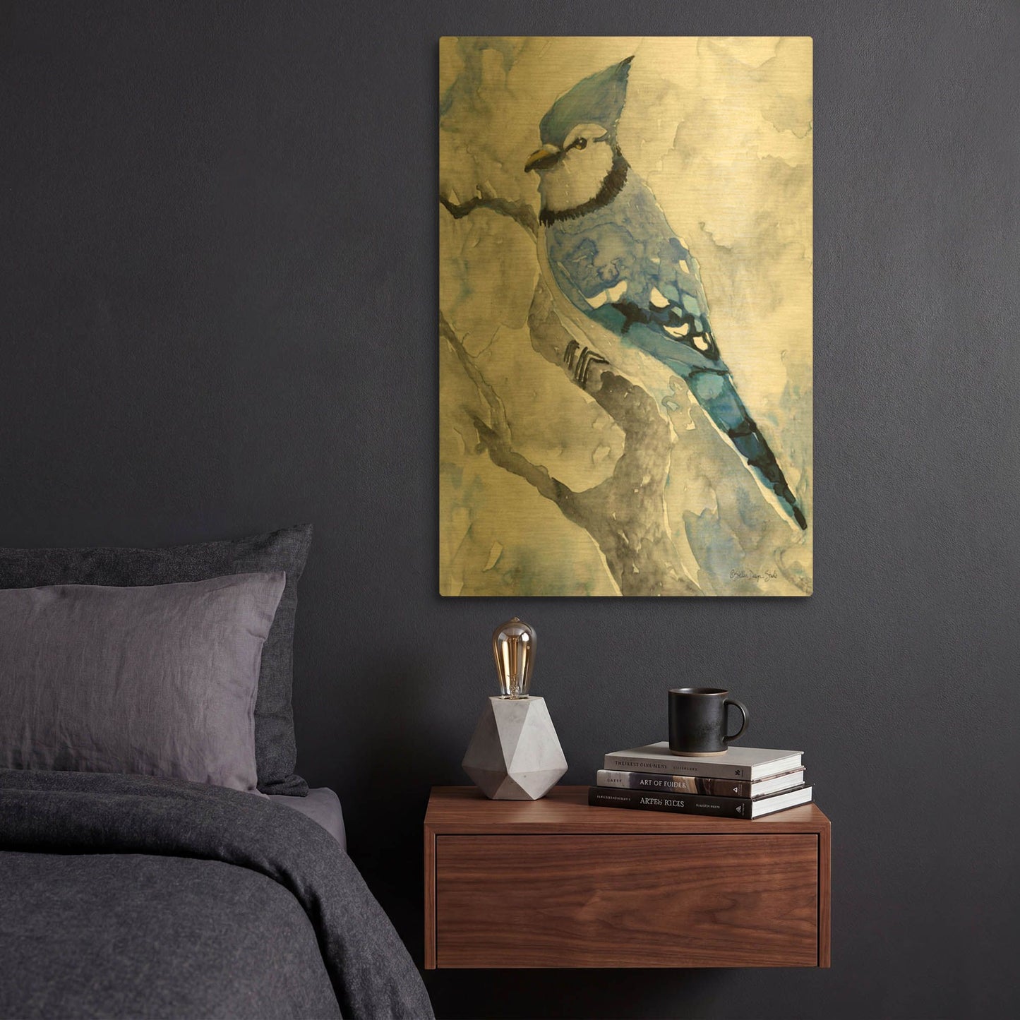 'Blue Jay 2' By Stellar Design Studio Gold Metal Wall Art