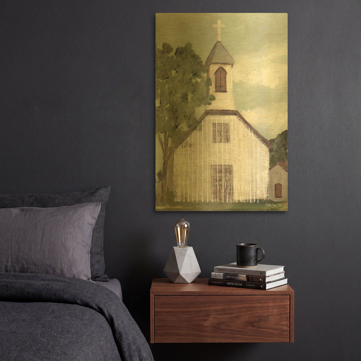 'Church 2' By Stellar Design Studio Gold Metal Wall Art