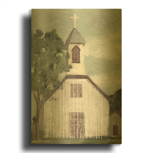 'Church 2' By Stellar Design Studio Gold Metal Wall Art