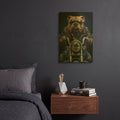 'Bulldog On The Bike' By Momart Gold Metal Wall Art