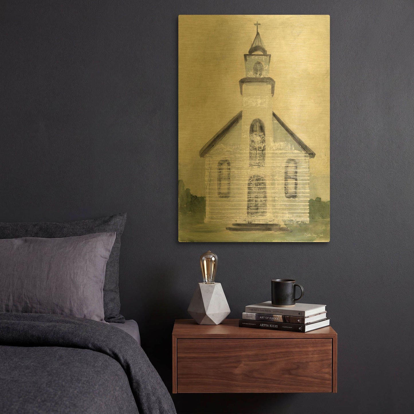 'Church 4' By Stellar Design Studio Gold Metal Wall Art