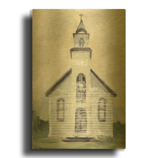 'Church 4' By Stellar Design Studio Gold Metal Wall Art