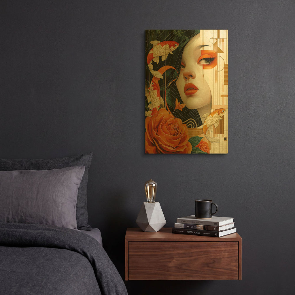 'Celestial Gold Fish' By Momart Gold Metal Wall Art