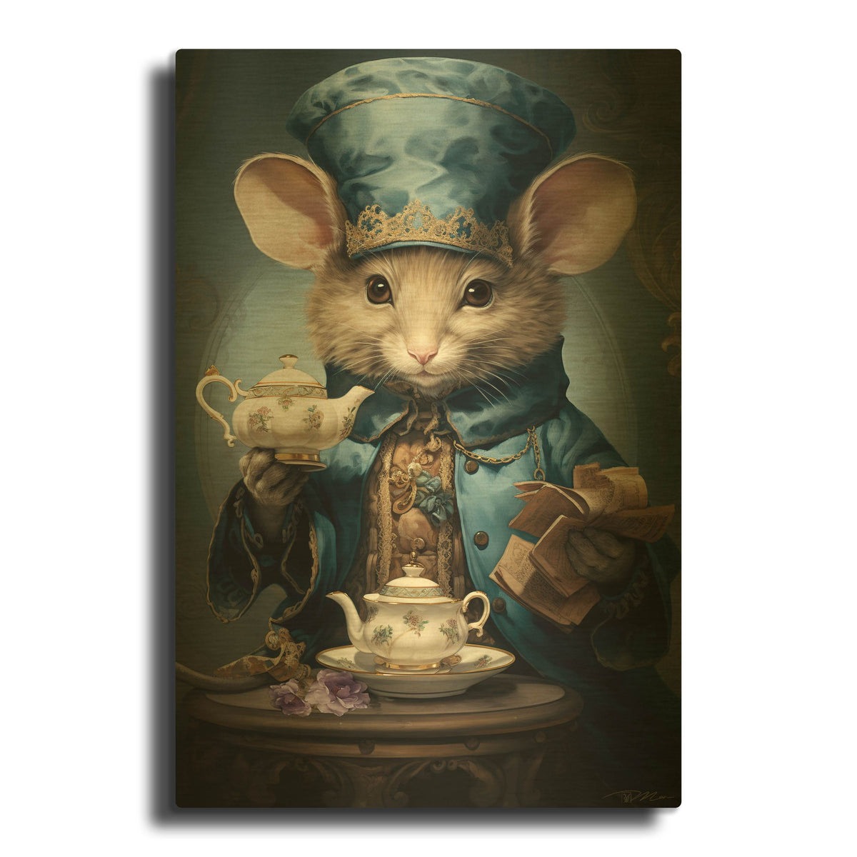 'China Salesman' By Momart Gold Metal Wall Art