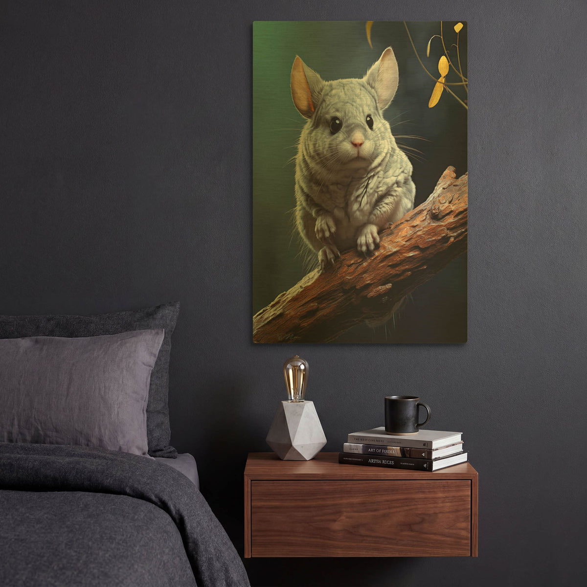 'Chinchilla' By Momart Gold Metal Wall Art