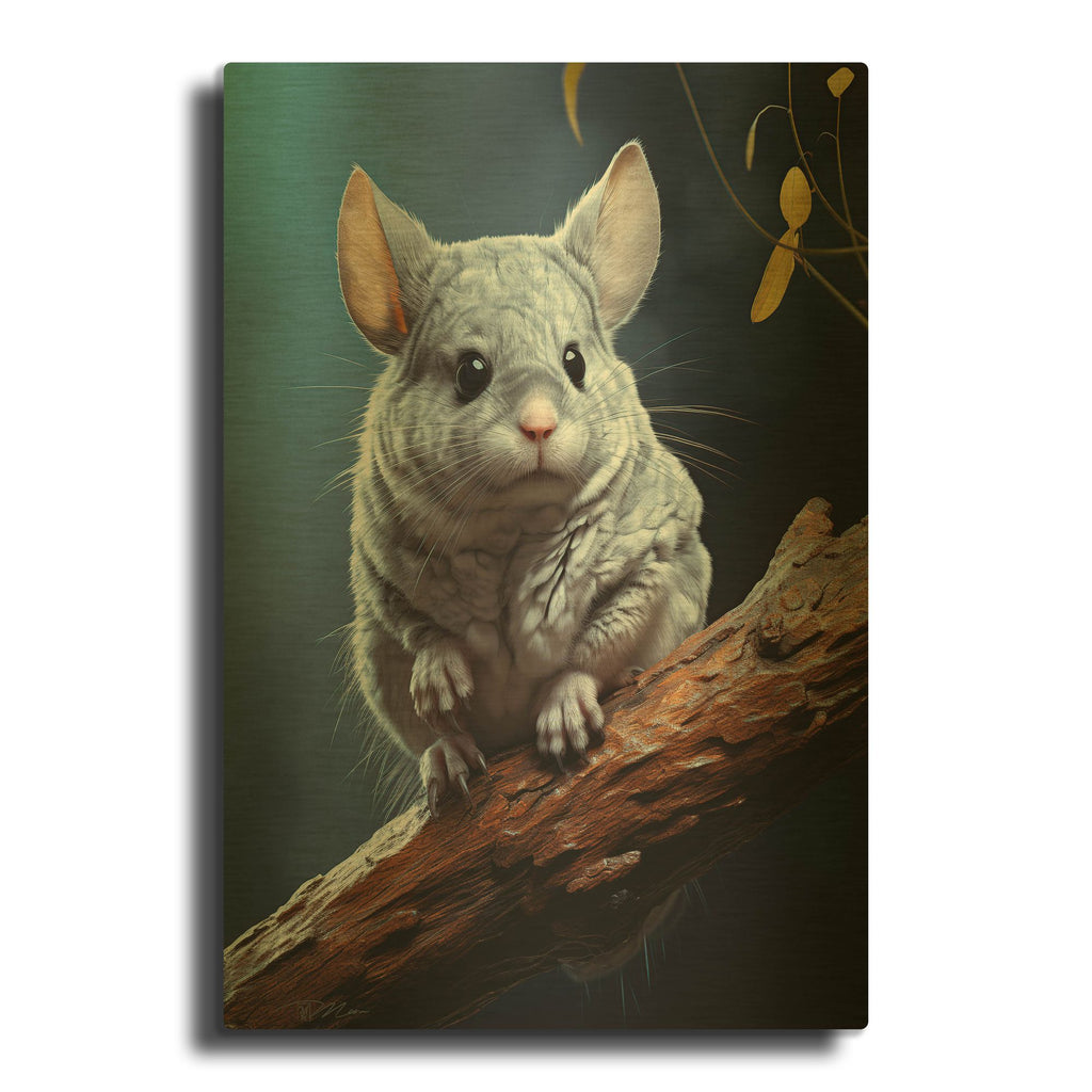 'Chinchilla' By Momart Gold Metal Wall Art