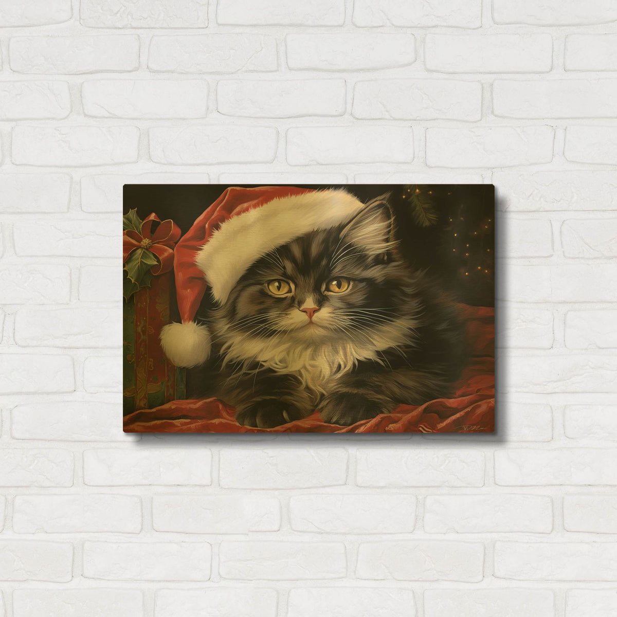 'Christmas Friends 3' By Momart Gold Metal Wall Art