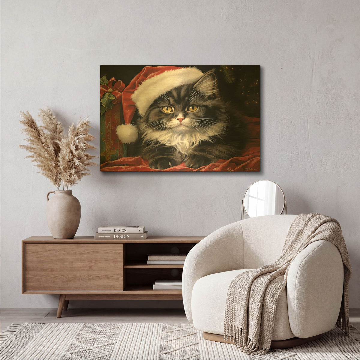 'Christmas Friends 3' By Momart Gold Metal Wall Art
