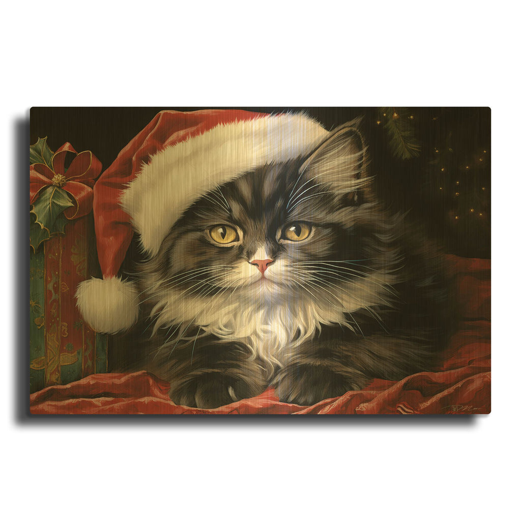 'Christmas Friends 3' By Momart Gold Metal Wall Art