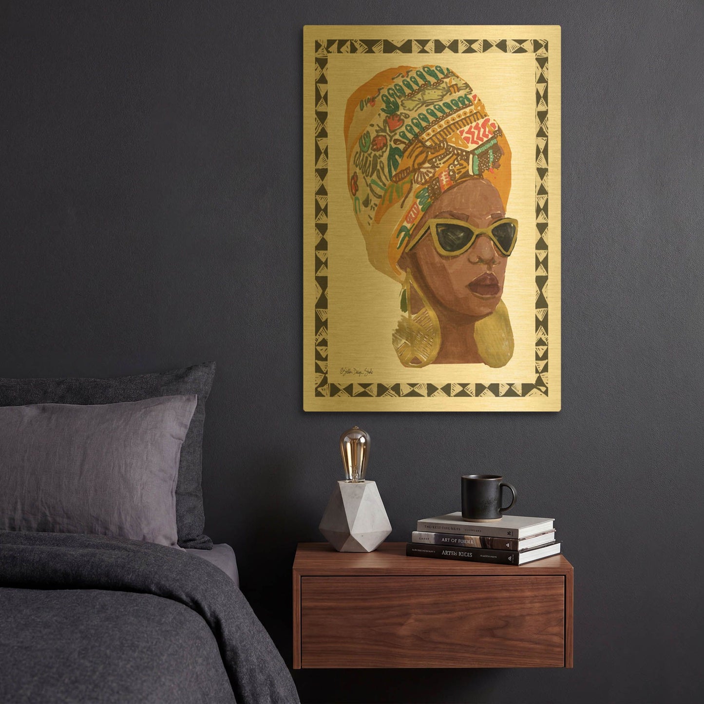 'Side Portrait 1' By Stellar Design Studio Gold Metal Wall Art