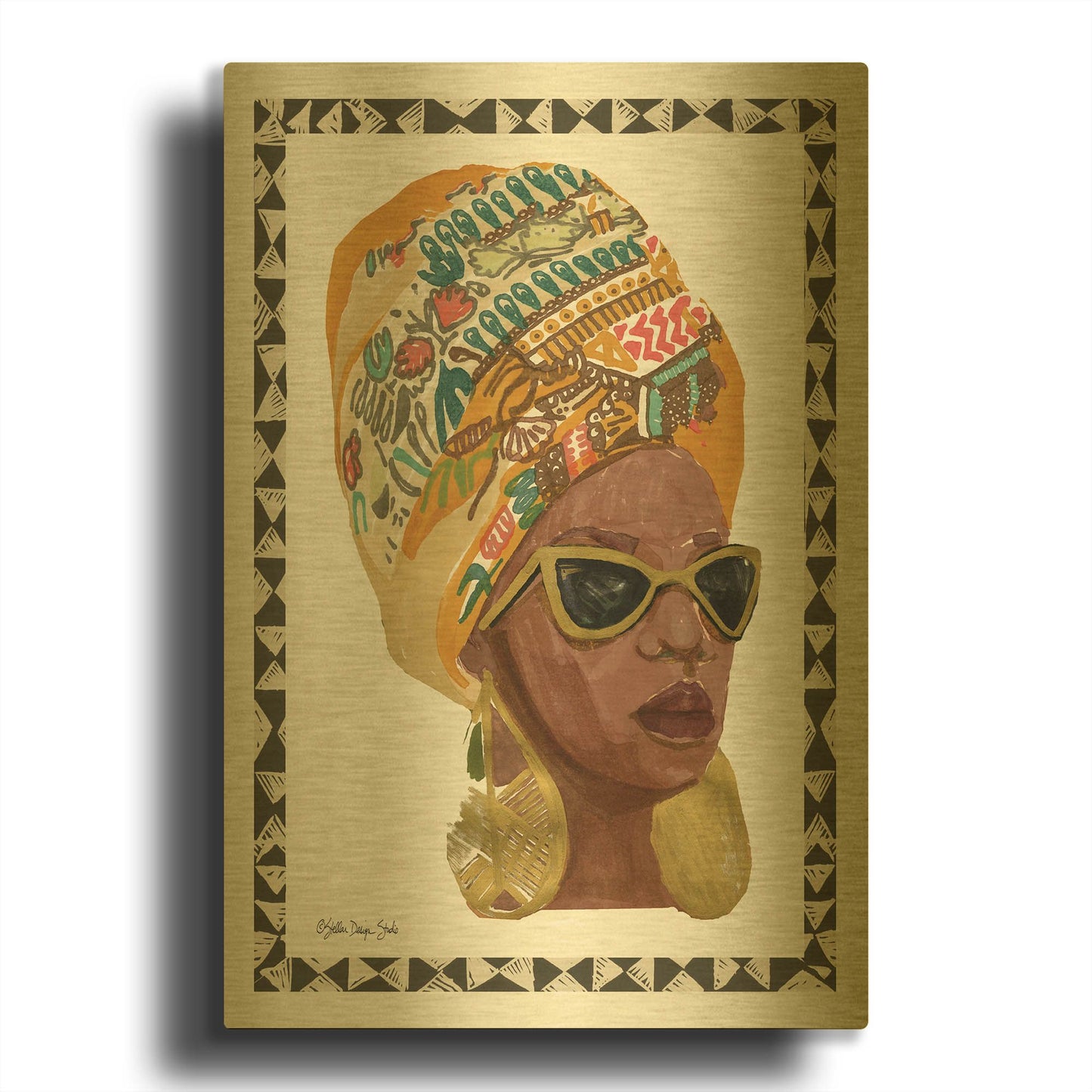 'Side Portrait 1' By Stellar Design Studio Gold Metal Wall Art