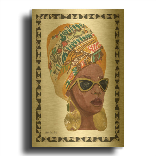 'Side Portrait 1' By Stellar Design Studio Gold Metal Wall Art
