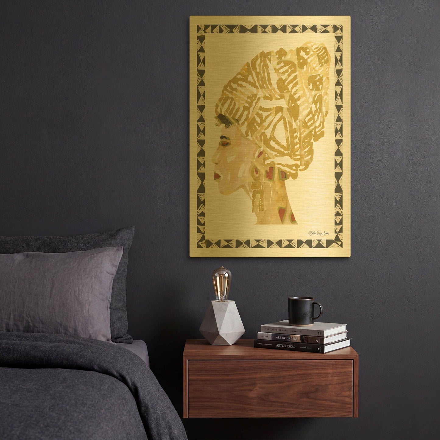 'Side Portrait 2' By Stellar Design Studio Gold Metal Wall Art