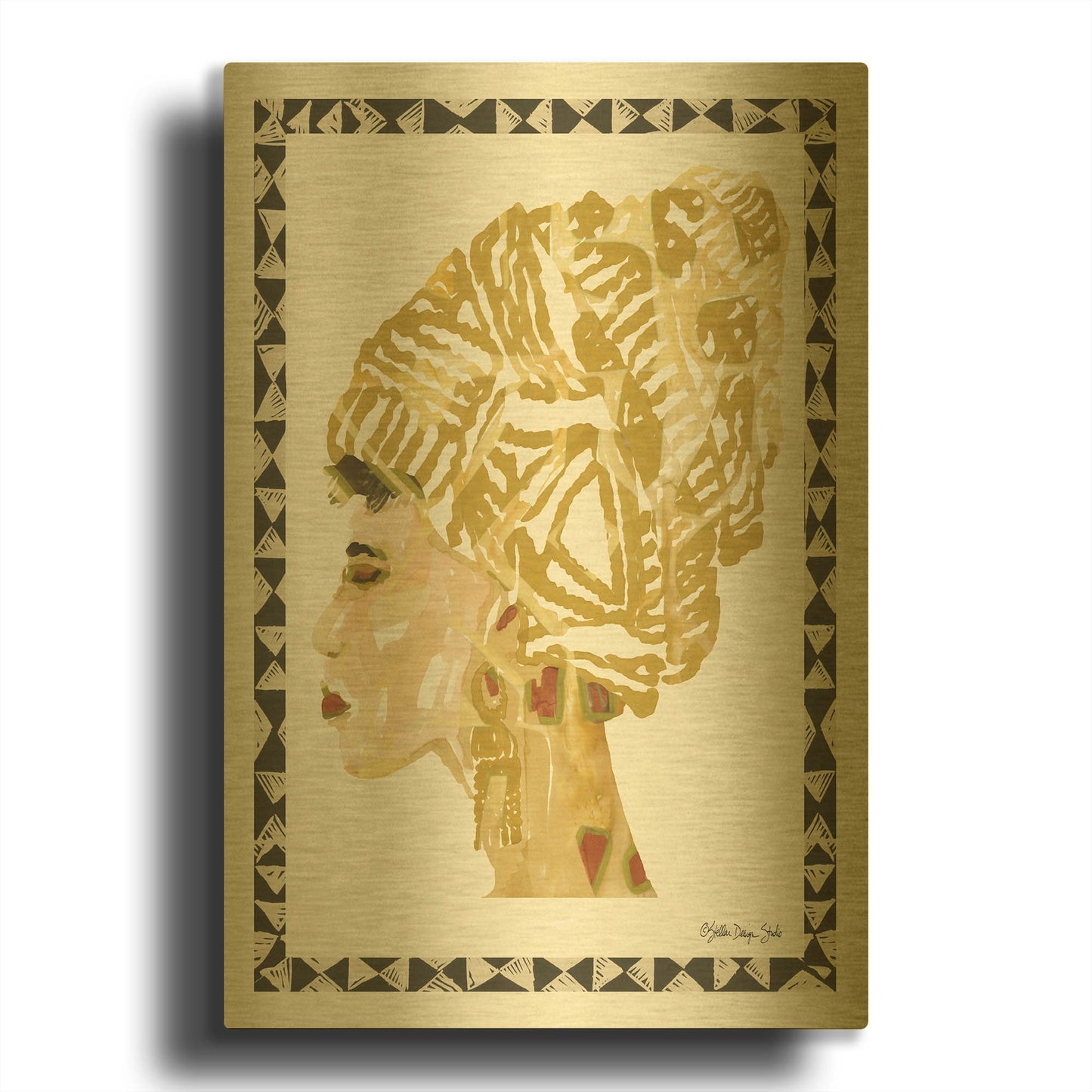 'Side Portrait 2' By Stellar Design Studio Gold Metal Wall Art