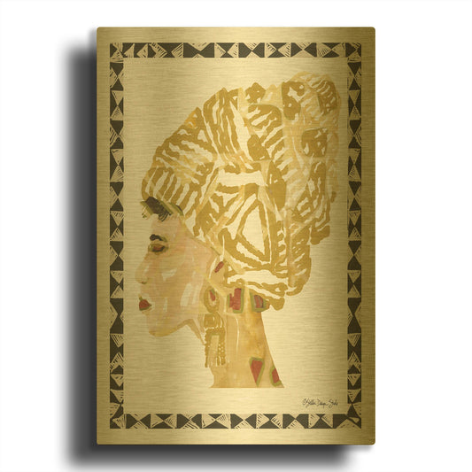 'Side Portrait 2' By Stellar Design Studio Gold Metal Wall Art