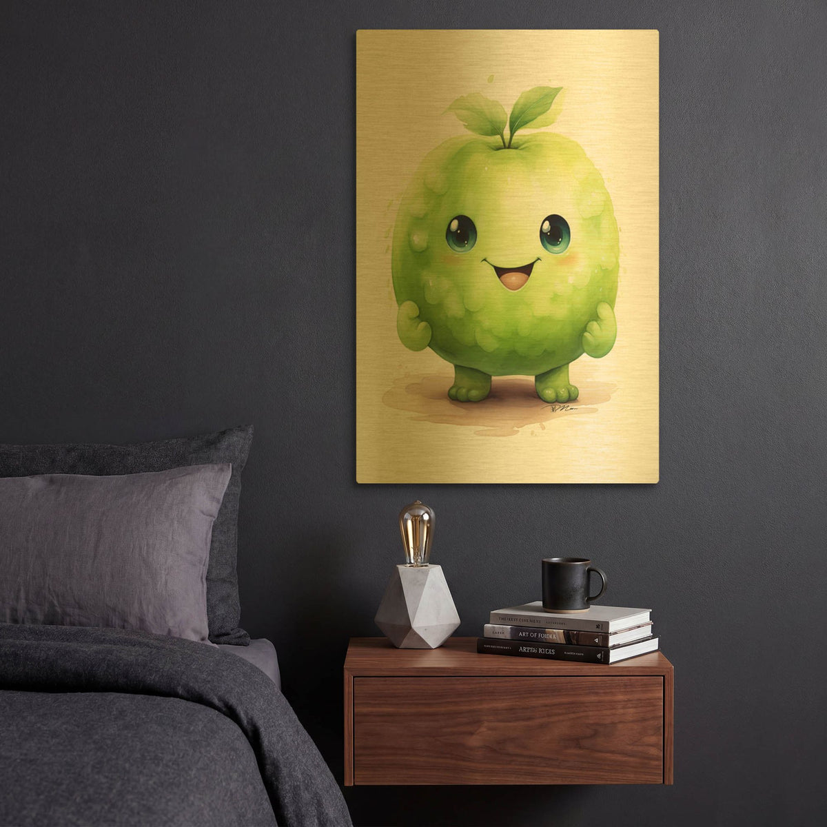 'Cut Fruit Monster 2' By Momart Gold Metal Wall Art