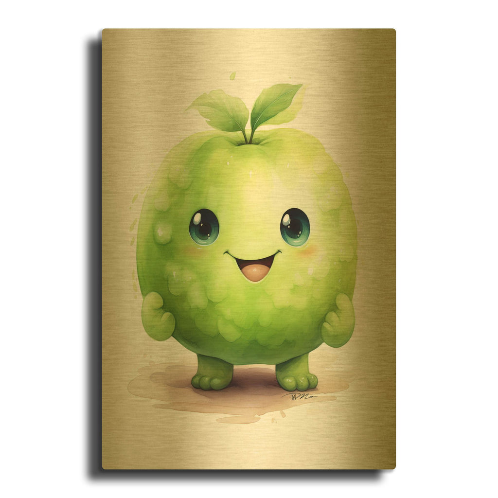 'Cut Fruit Monster 2' By Momart Gold Metal Wall Art