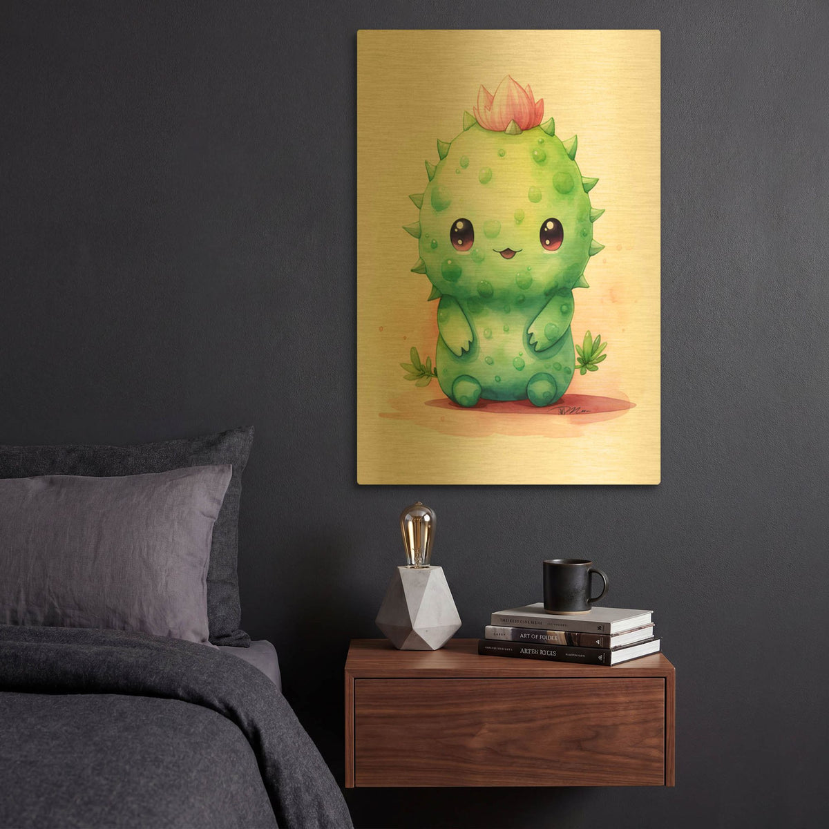 'Cut Fruit Monster 3' By Momart Gold Metal Wall Art