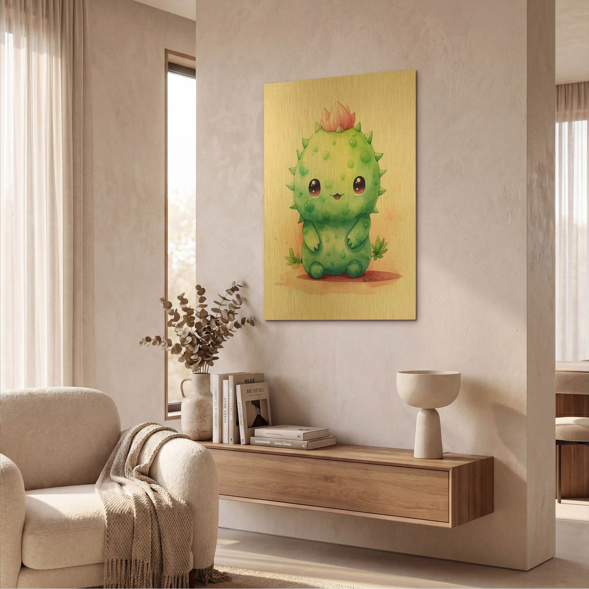 'Cut Fruit Monster 3' By Momart Gold Metal Wall Art