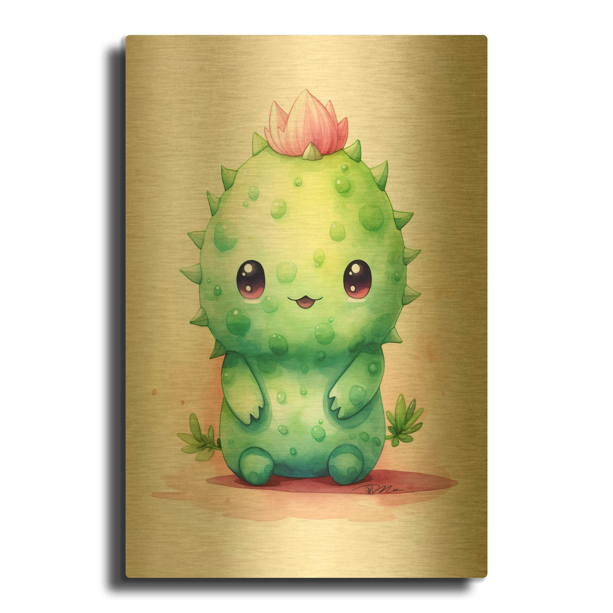 'Cut Fruit Monster 3' By Momart Gold Metal Wall Art