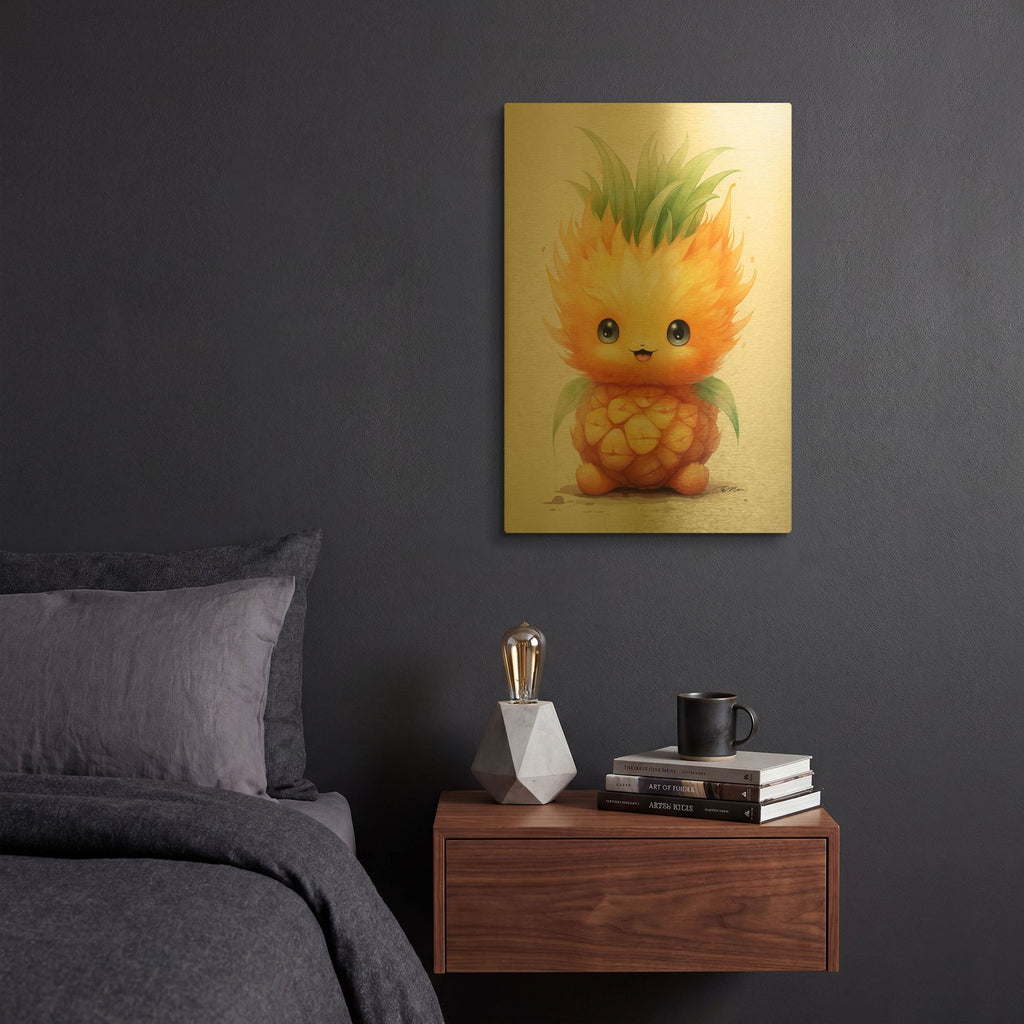 'Cut Fruit Monster 4' By Momart Gold Metal Wall Art