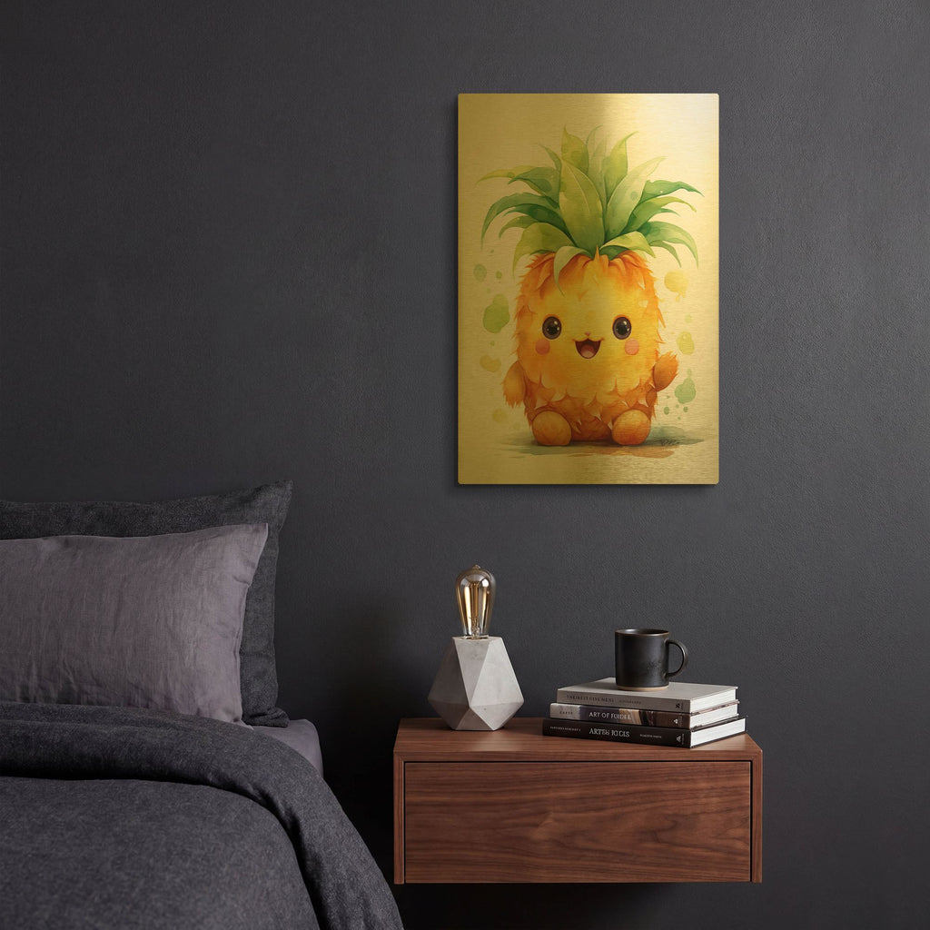 'Cut Fruit Monster 5' By Momart Gold Metal Wall Art