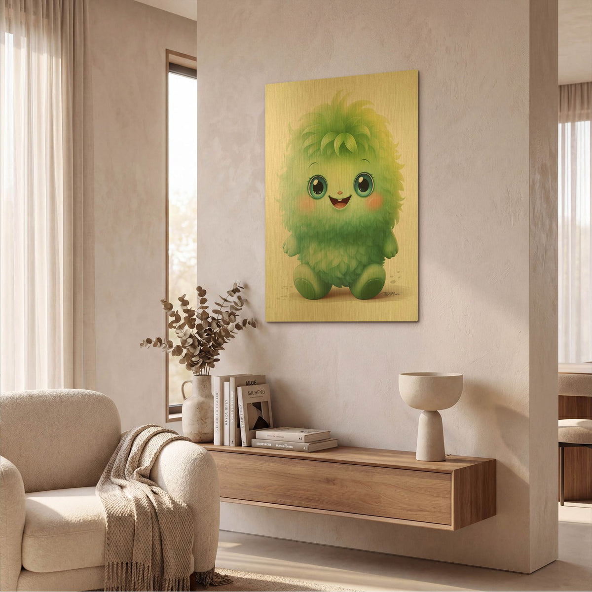'Cut Fruit Monster 8' By Momart Gold Metal Wall Art