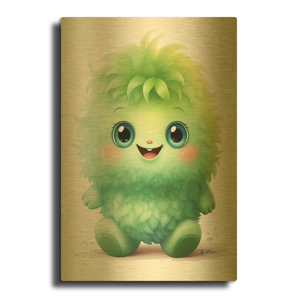 'Cut Fruit Monster 8' By Momart Gold Metal Wall Art