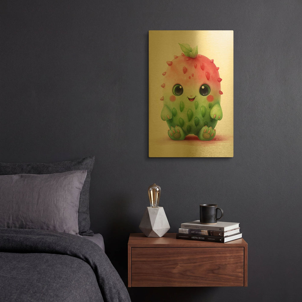 'Cut Fruit Monster 9' By Momart Gold Metal Wall Art
