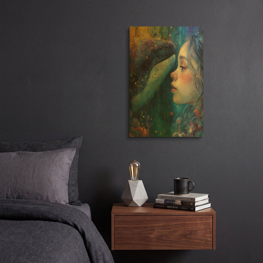 'Deep Blue Whale' By Momart Gold Metal Wall Art