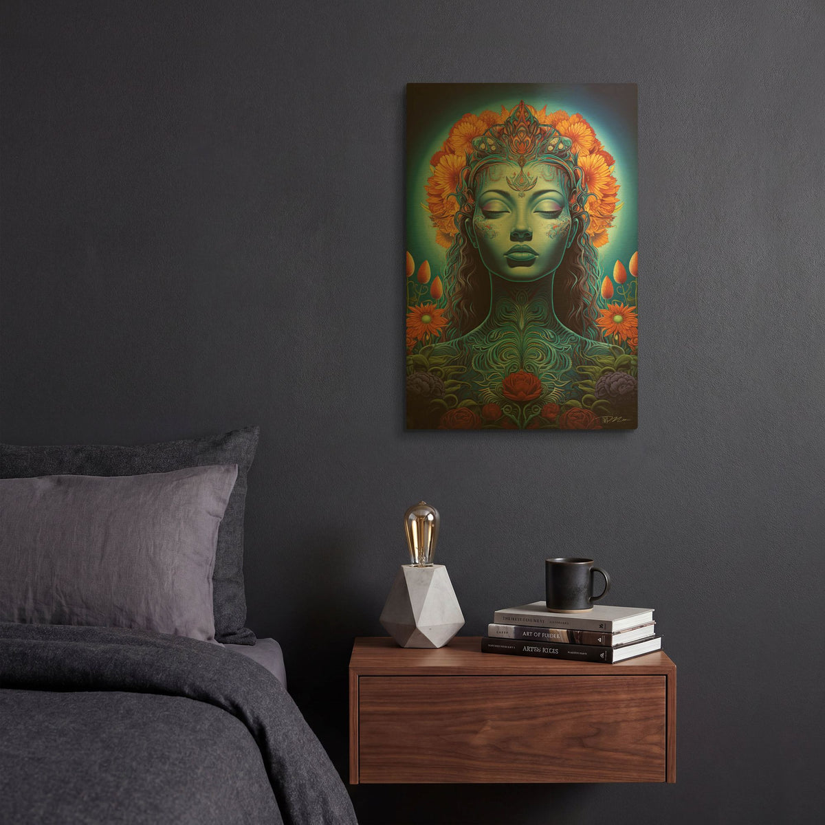 'DMT Art 6' By Momart Gold Metal Wall Art