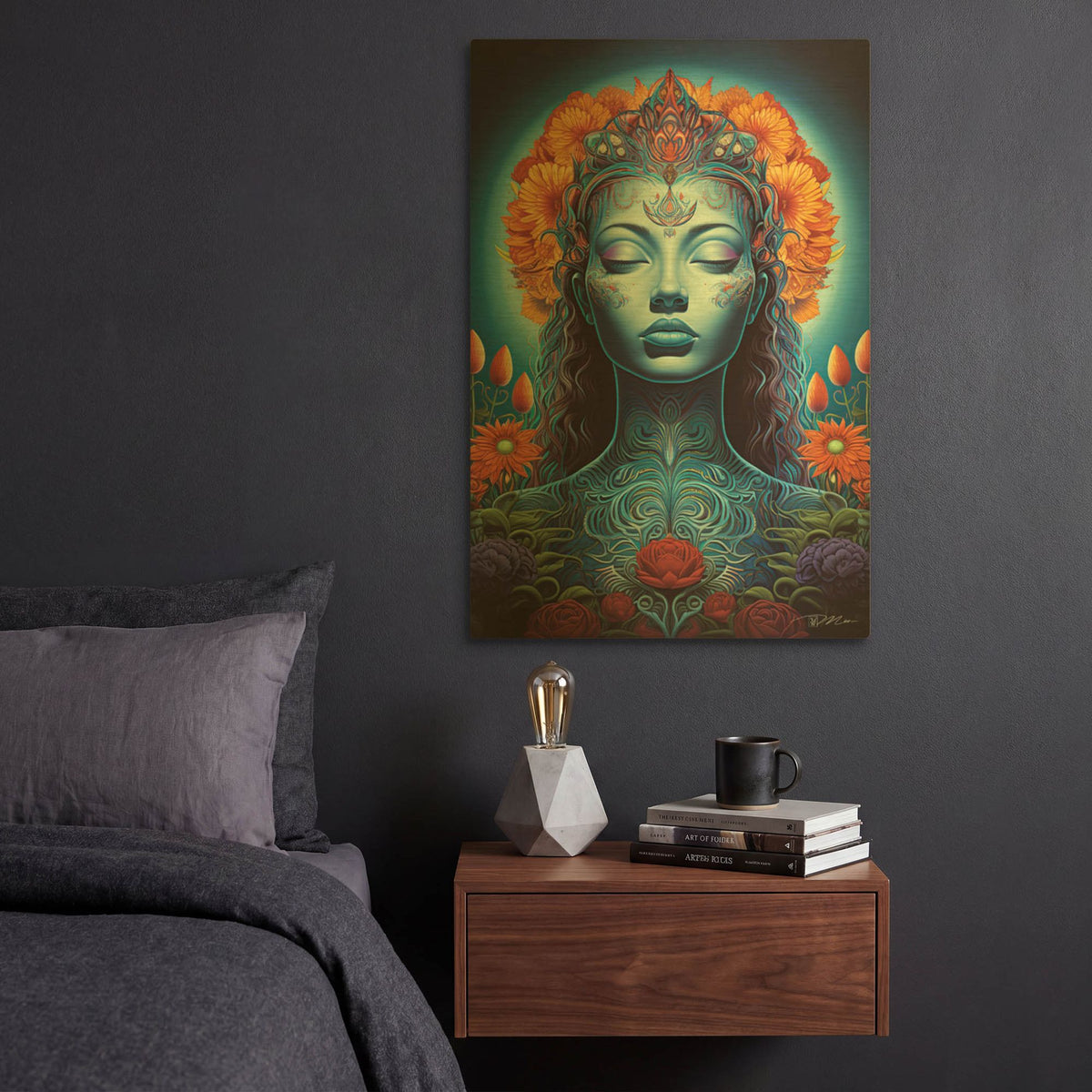 'DMT Art 6' By Momart Gold Metal Wall Art