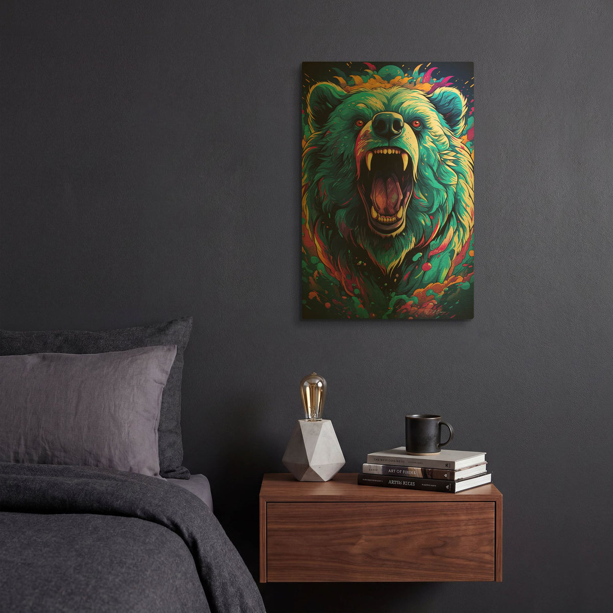 'DMT Art Bear' By Momart Gold Metal Wall Art