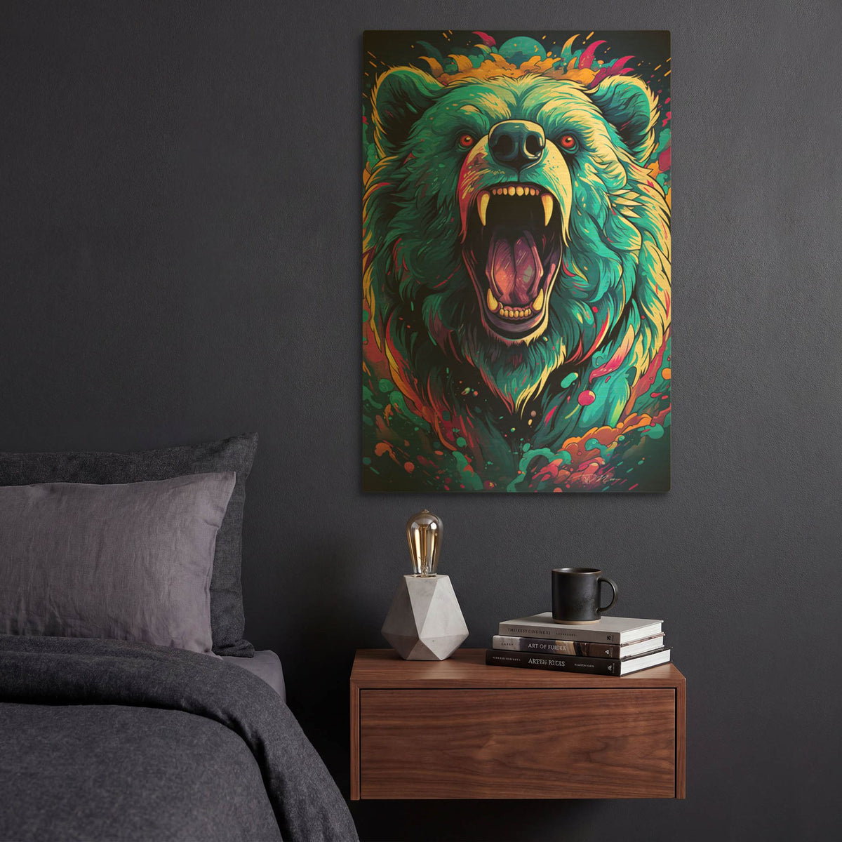 'DMT Art Bear' By Momart Gold Metal Wall Art