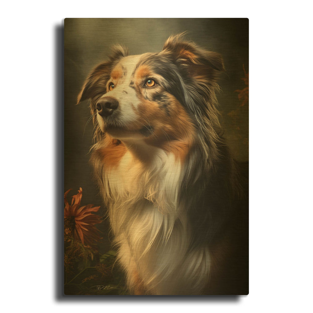 'Dog Fairy Tale 3' By Momart Gold Metal Wall Art